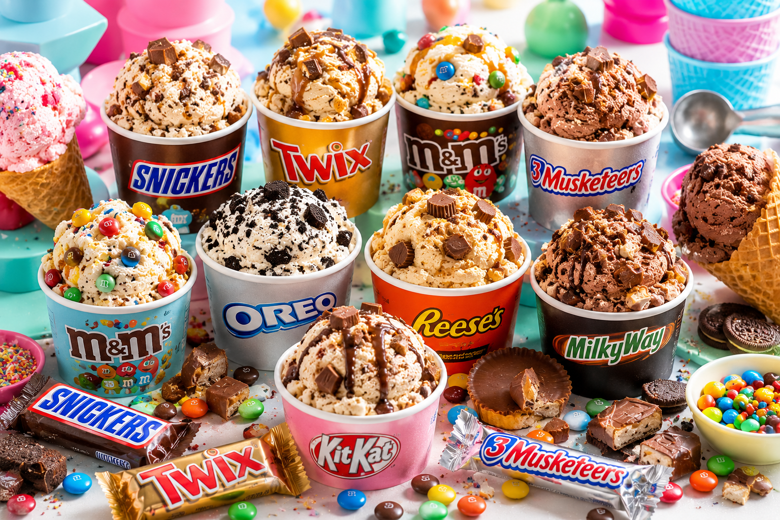 Assortment of premium ice cream products